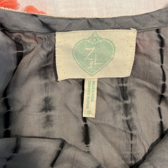 ZLEurope Shibari Tunic Dress Gray Black Tie Dye Coral Tassel Boho Cover Up Small - Picture 10 of 15